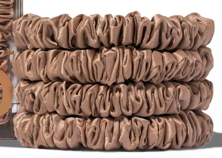 Back to Basics Skinny Scrunchies, Set of 4 (Light Brown)