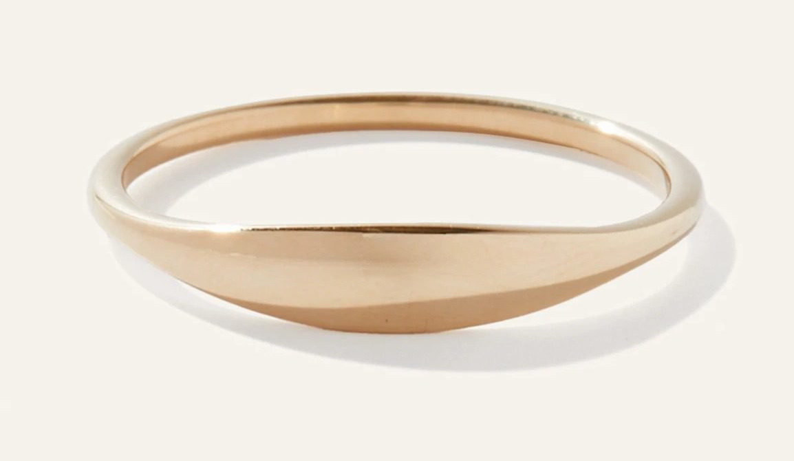 14k Gold Slim Signet Ring
