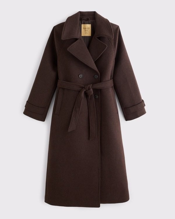 A&F Carrie Wool-Blend Trench Coat