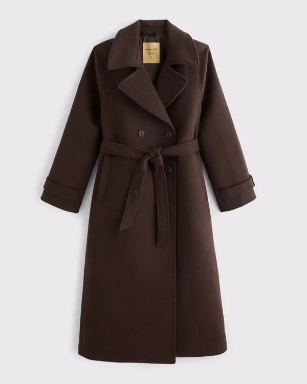 A&F Carrie Wool-Blend Trench Coat