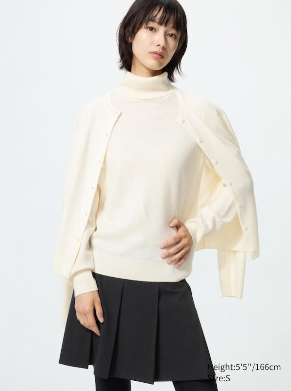 Cashmere Sweater | Turtleneck (Off White)