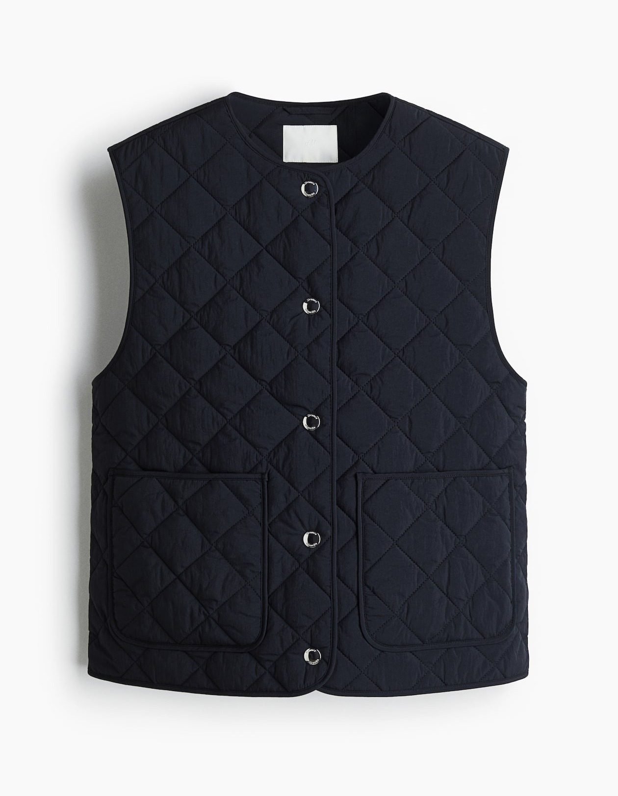 Quilted Vest (Black, Cropped)