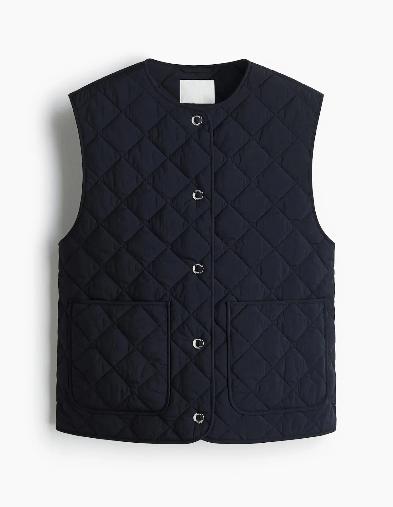 Quilted Vest (Black, Cropped)