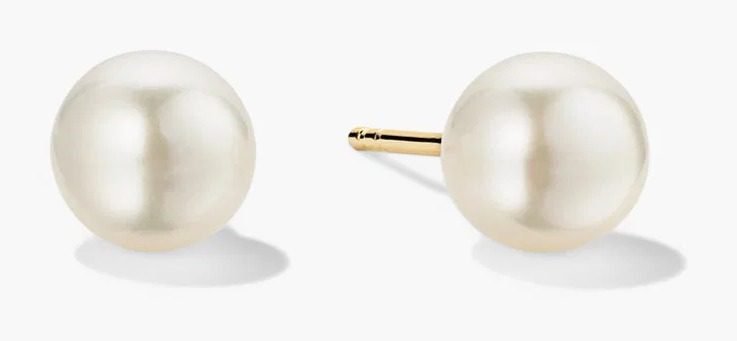 18k Gold Vermeil Pearl Oversized Stud Earrings