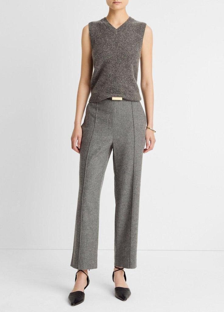 Italian Wool-Blend Easy Pull-On Pant (Medium Heather Grey)