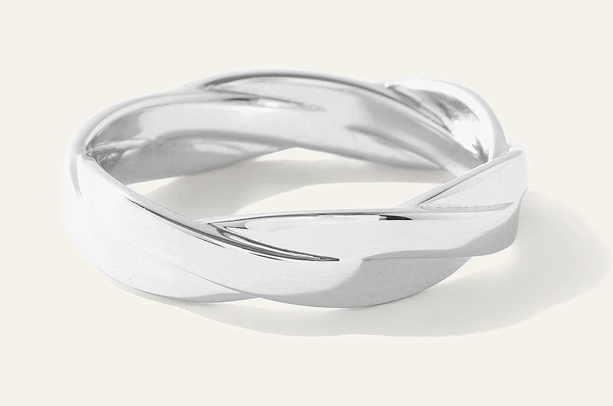 Silver Twisted Cable Band