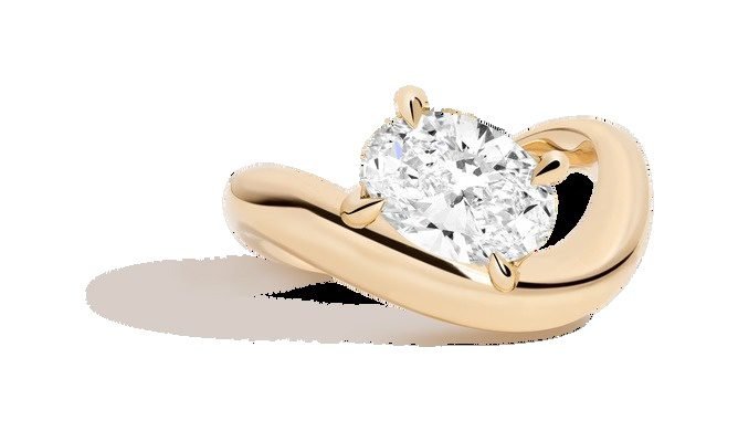 2ct Oval Lab Grown Diamond Floating Ring