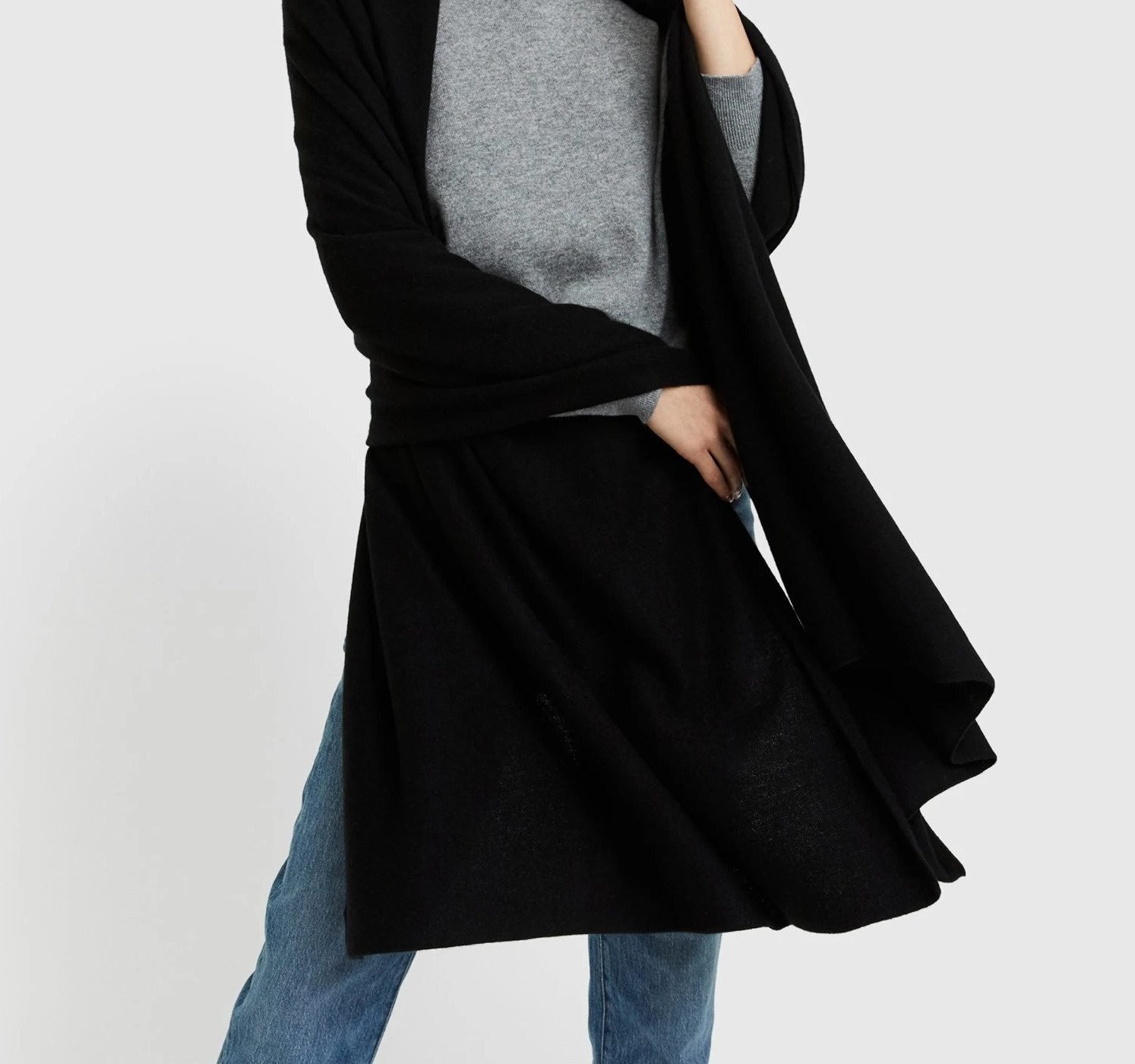 Mongolian Cashmere Wrap (Black)