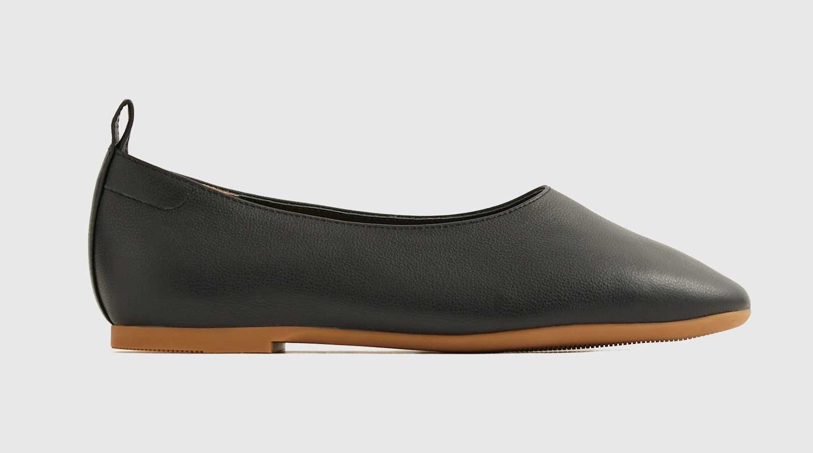 Italian Leather Glove Ballet Flat (Black)