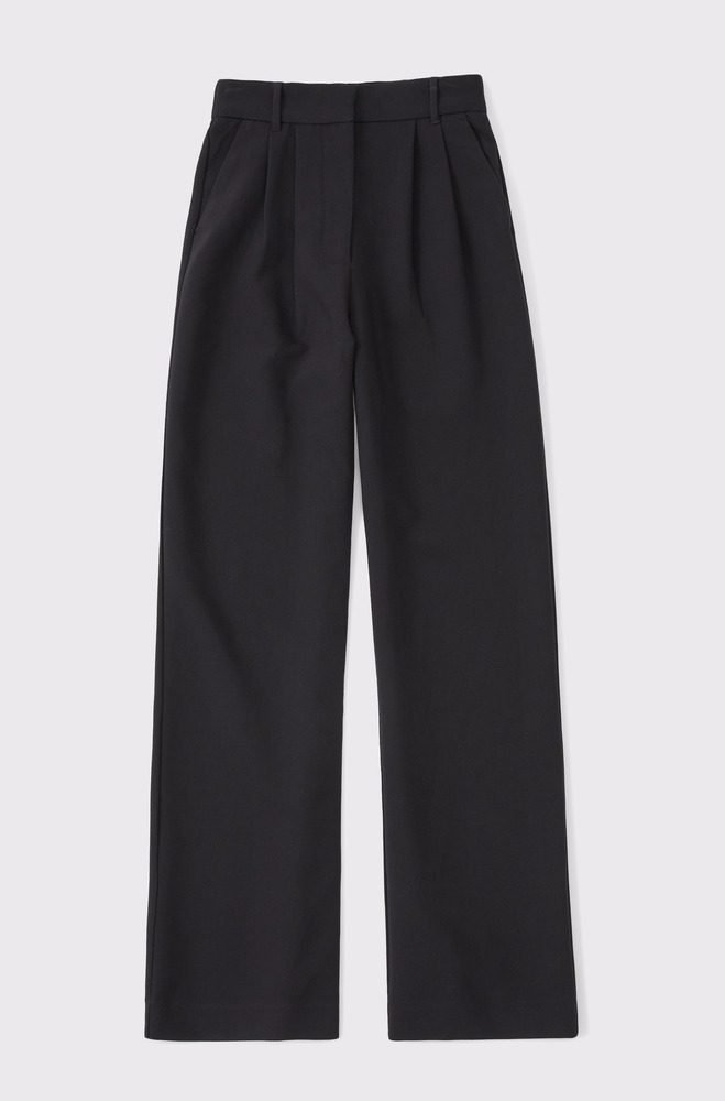 A&F Sloane Tailored Wide Leg Pant (Black)