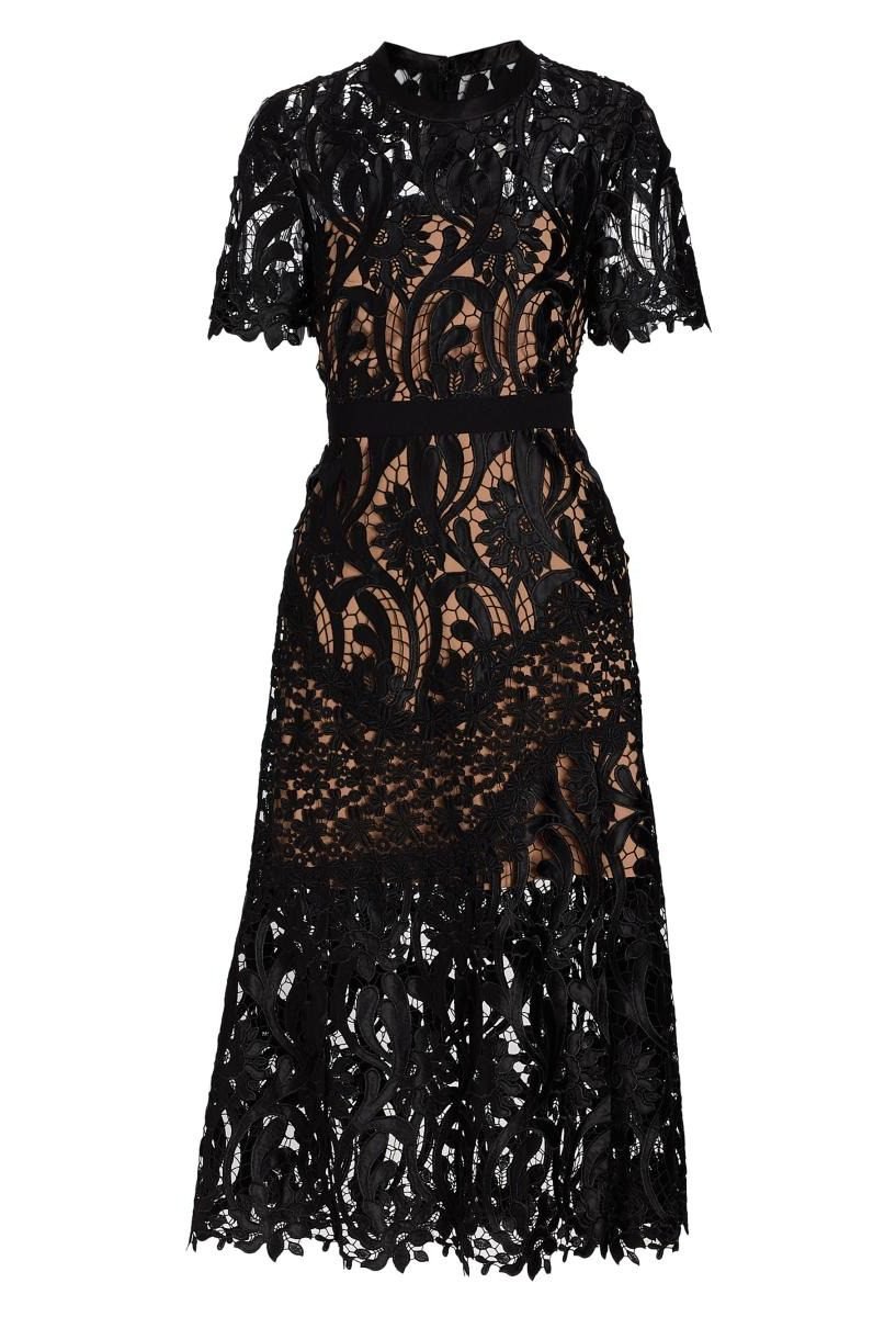 Prairie Guipure Lace Midi-Dress
