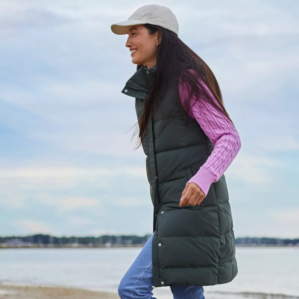 Max 600 Down Puffer Long Vest (Evening Forest)