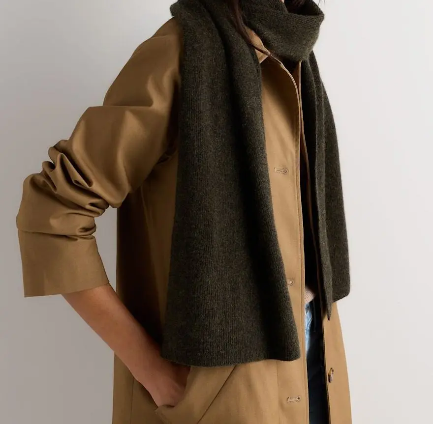 Mongolian Cashmere Scarf (Olive Twist, default color)