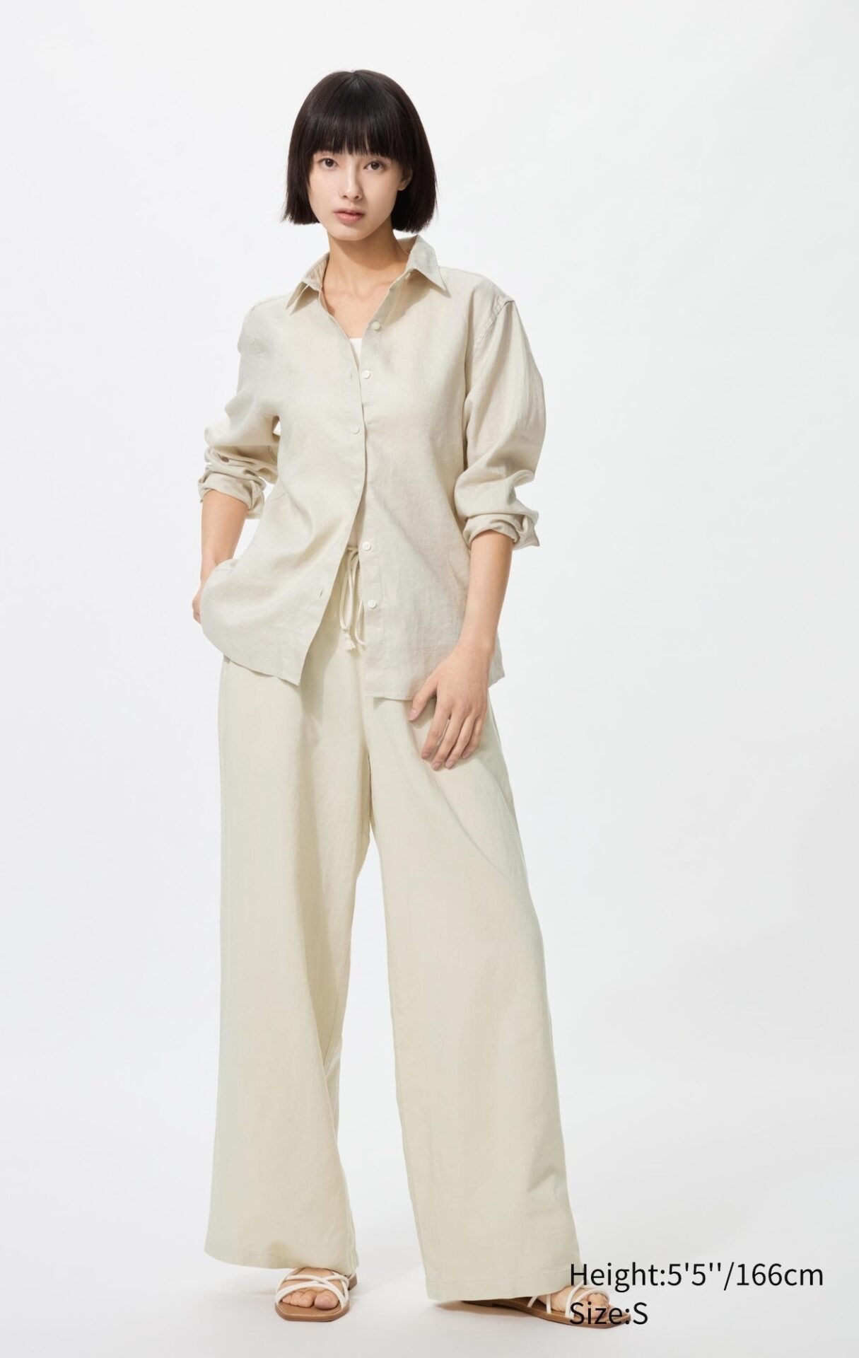 Linen Blend Easy Pants (Natural)