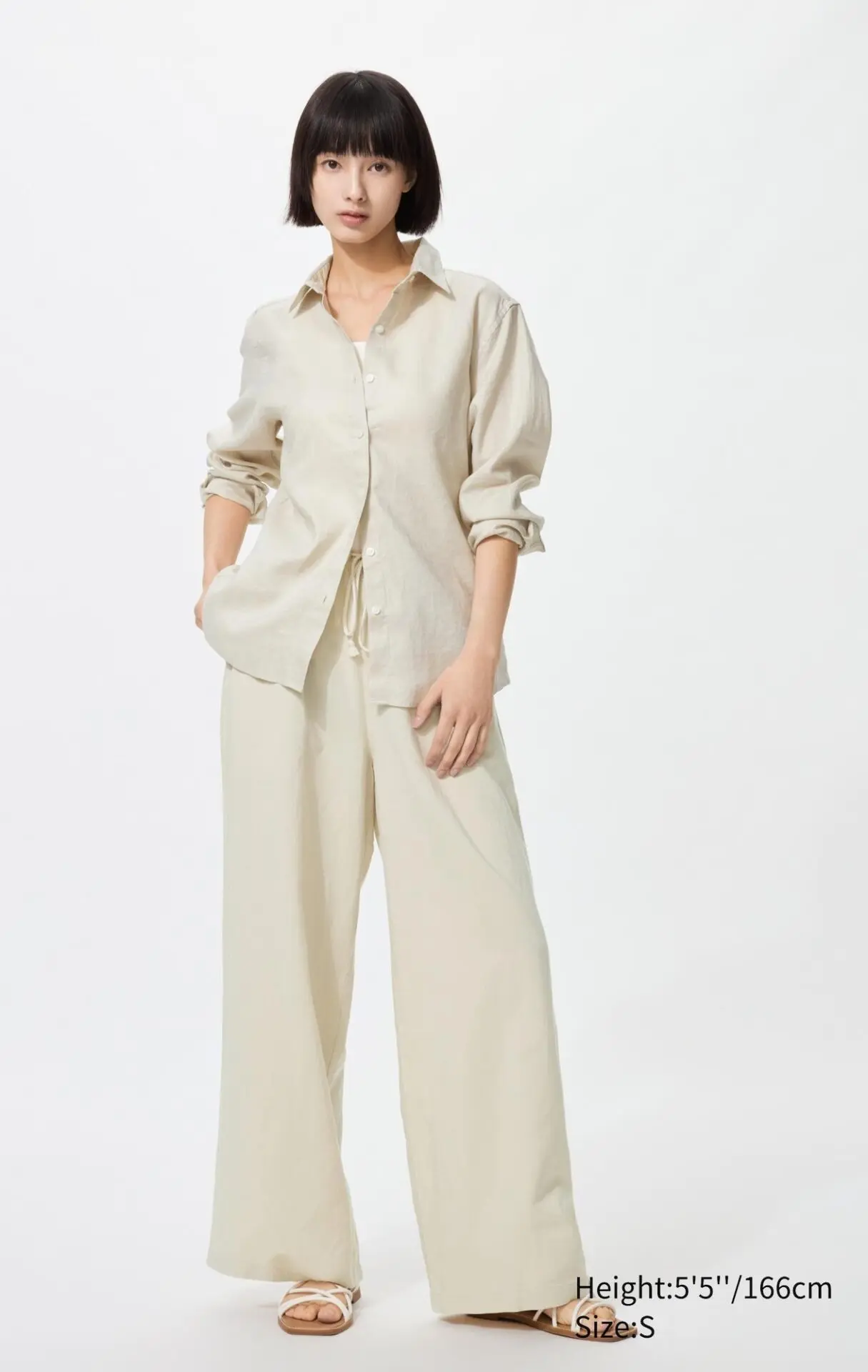 Linen Blend Easy Pants (Natural)