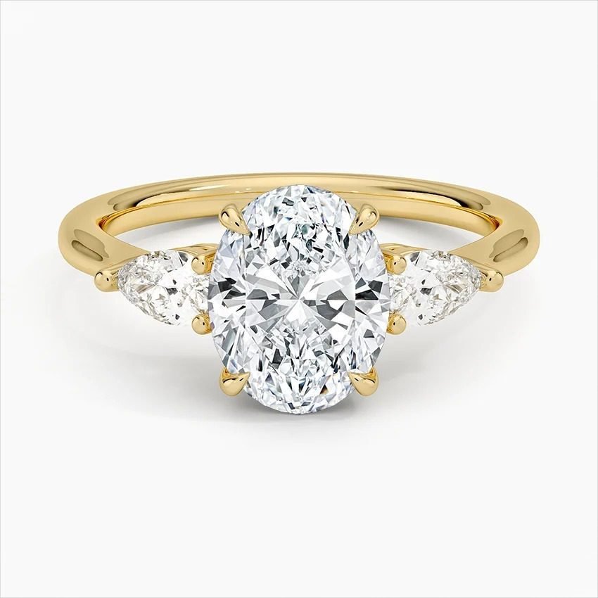 Opera Three Stone Diamond Ring in 14K Gold