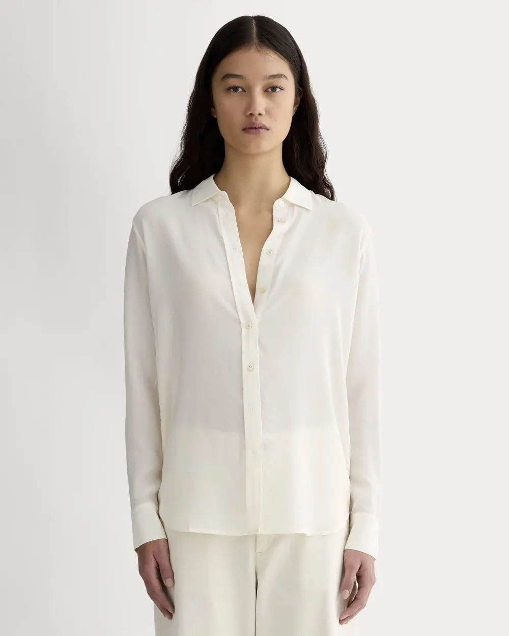 The Must-Have Shirt in Washable Silk, Off-White