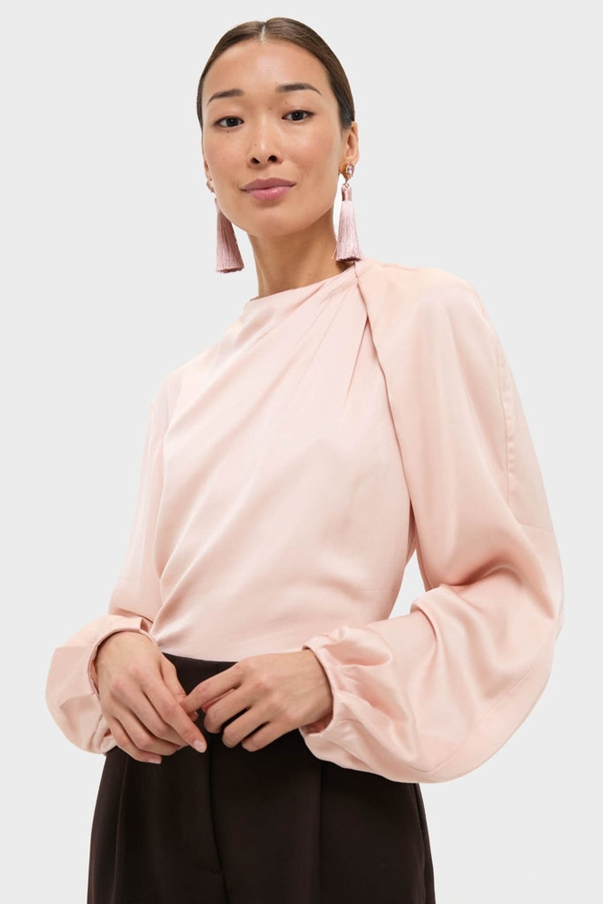 A.L.C. Soft Pink Blush Satin Blaire Top