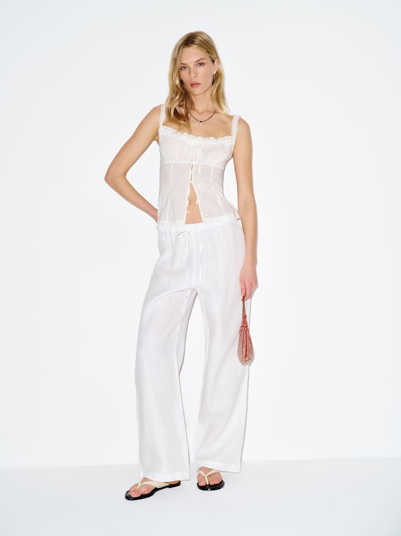 Olina Linen Pant (White)