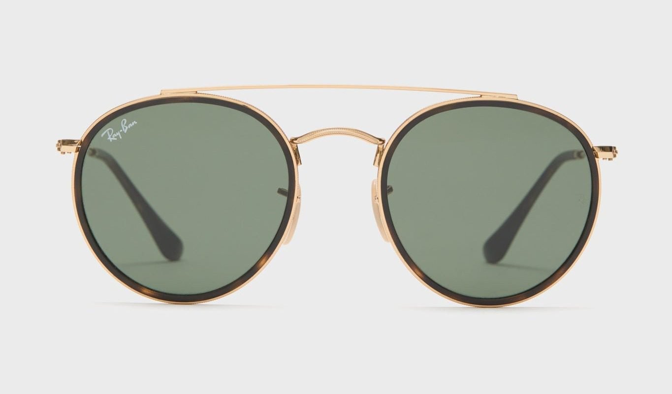 Gold Tortoise Arista Round Sunglasses
