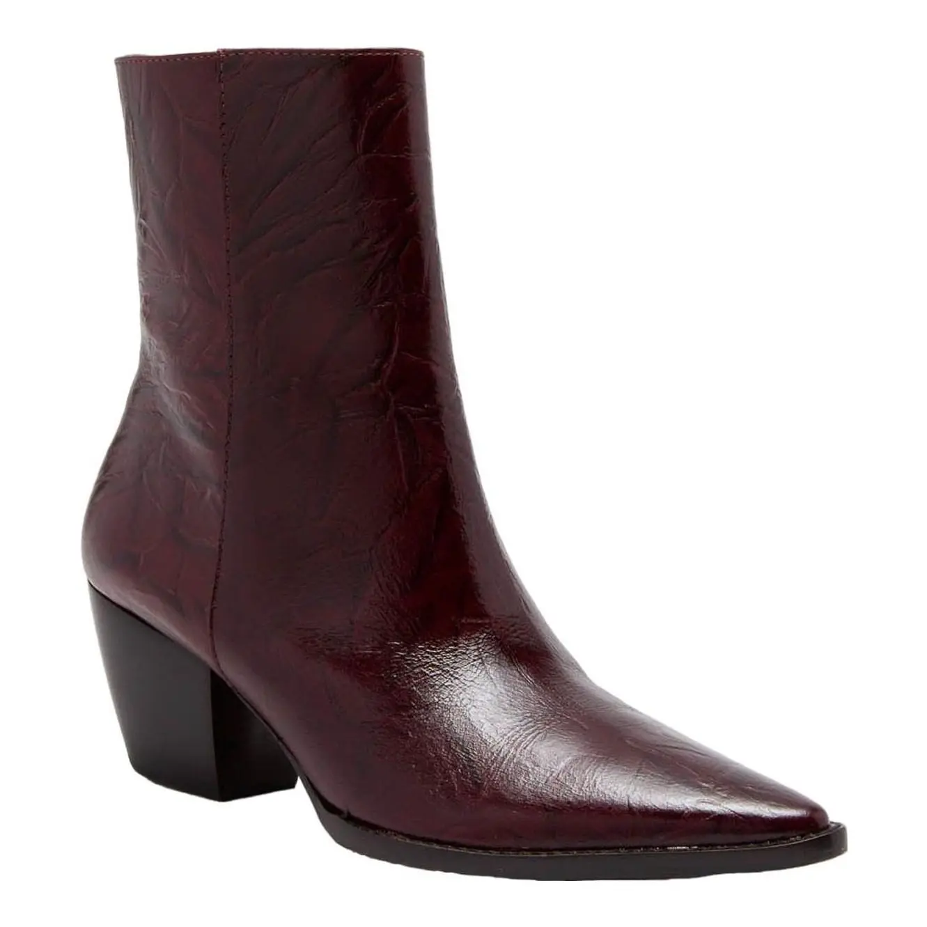 Burgundy Crinkle Caty Boots