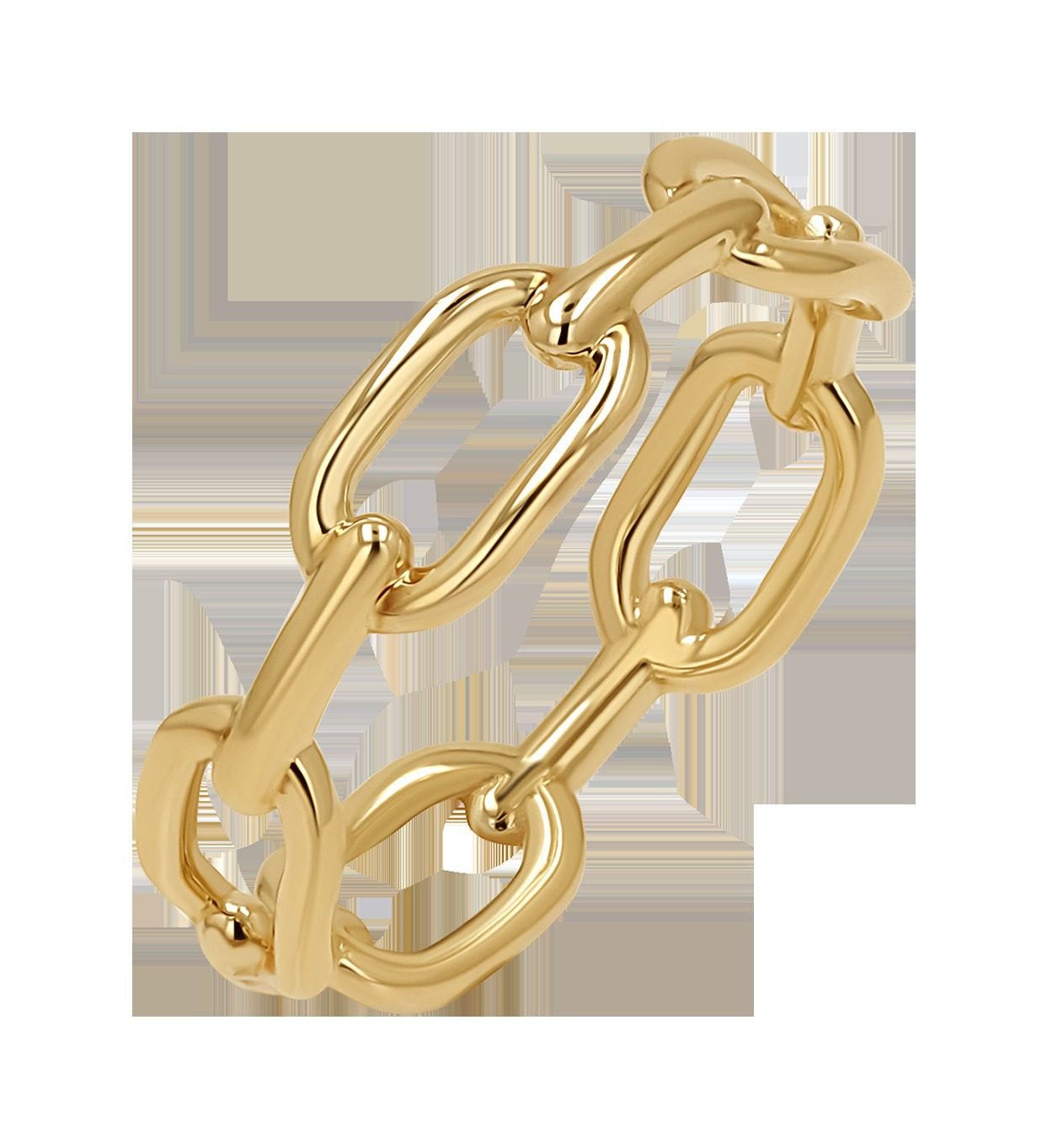 14K Gold Wide Paper Clip Link Ring