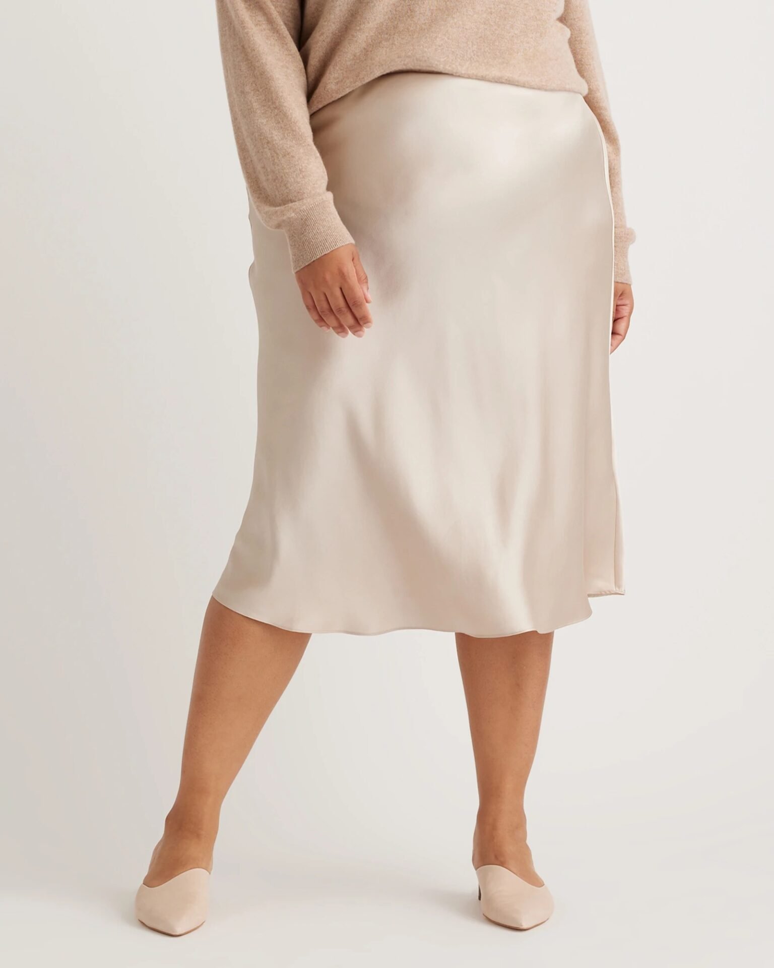 100% Washable Silk Skirt (Champagne)