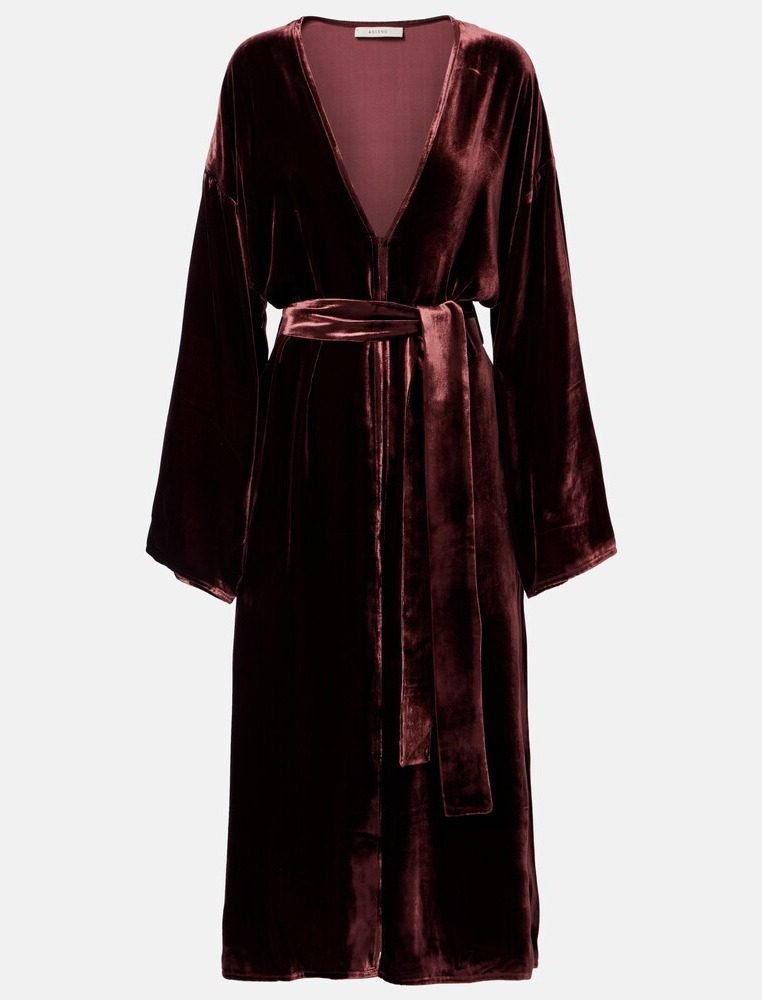 Belted Velvet Midi Dress