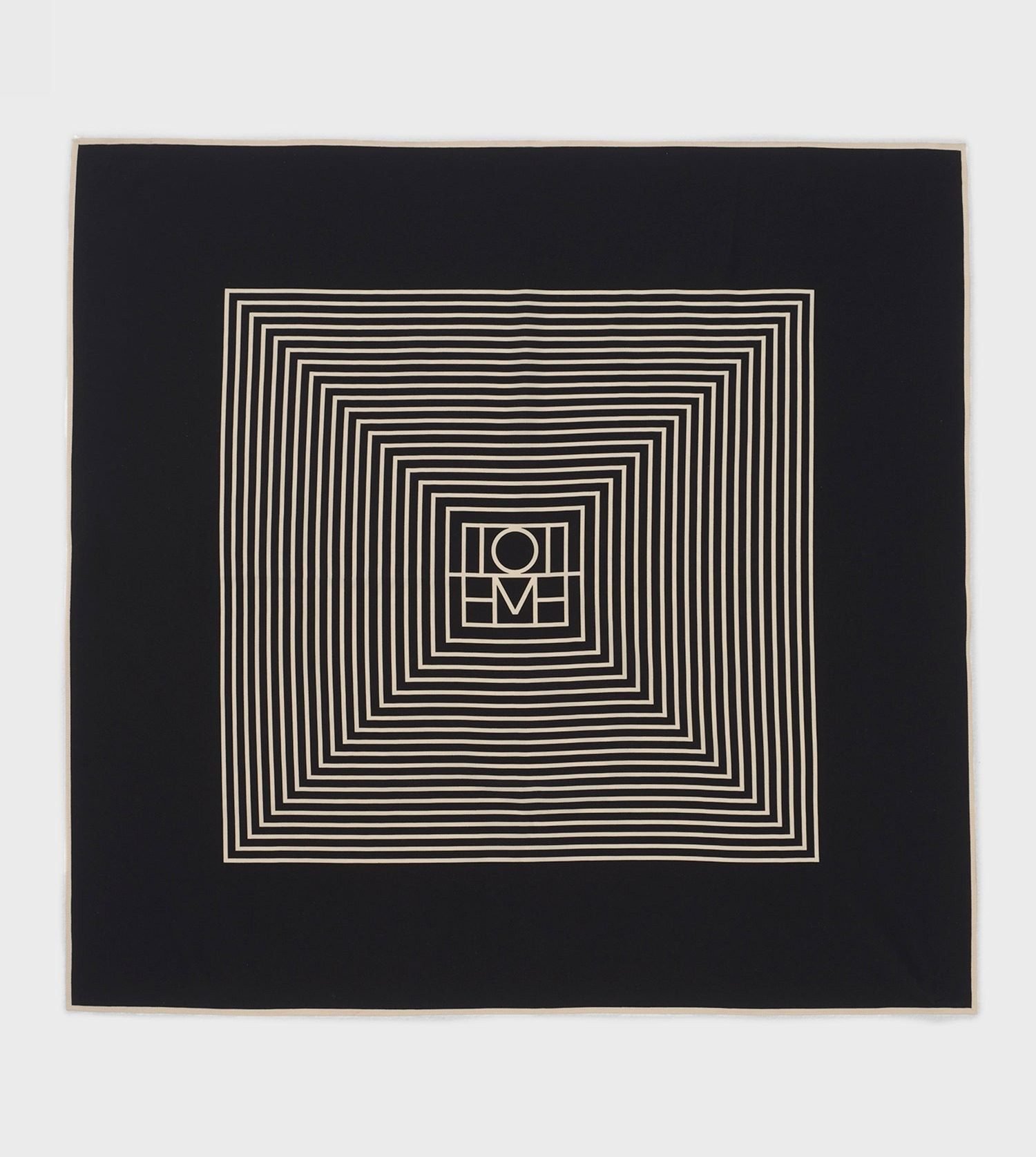 Centered Monogram Silk Scarf (Black)
