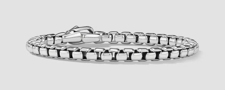 Box Chain Bracelet in Sterling Silver, 5MM
