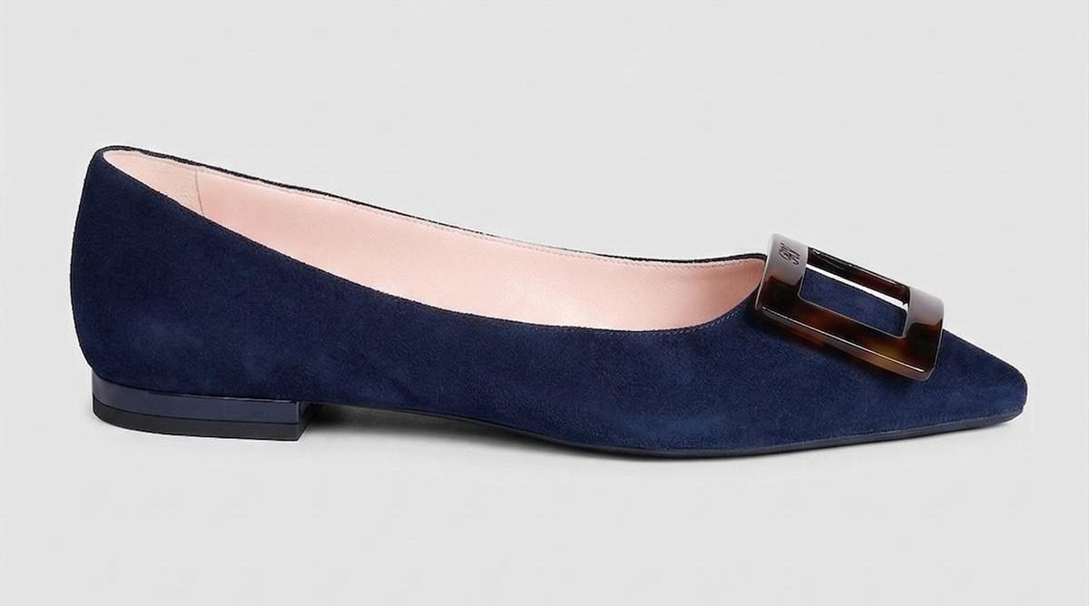 Gommettine Suede Ballerina Flats