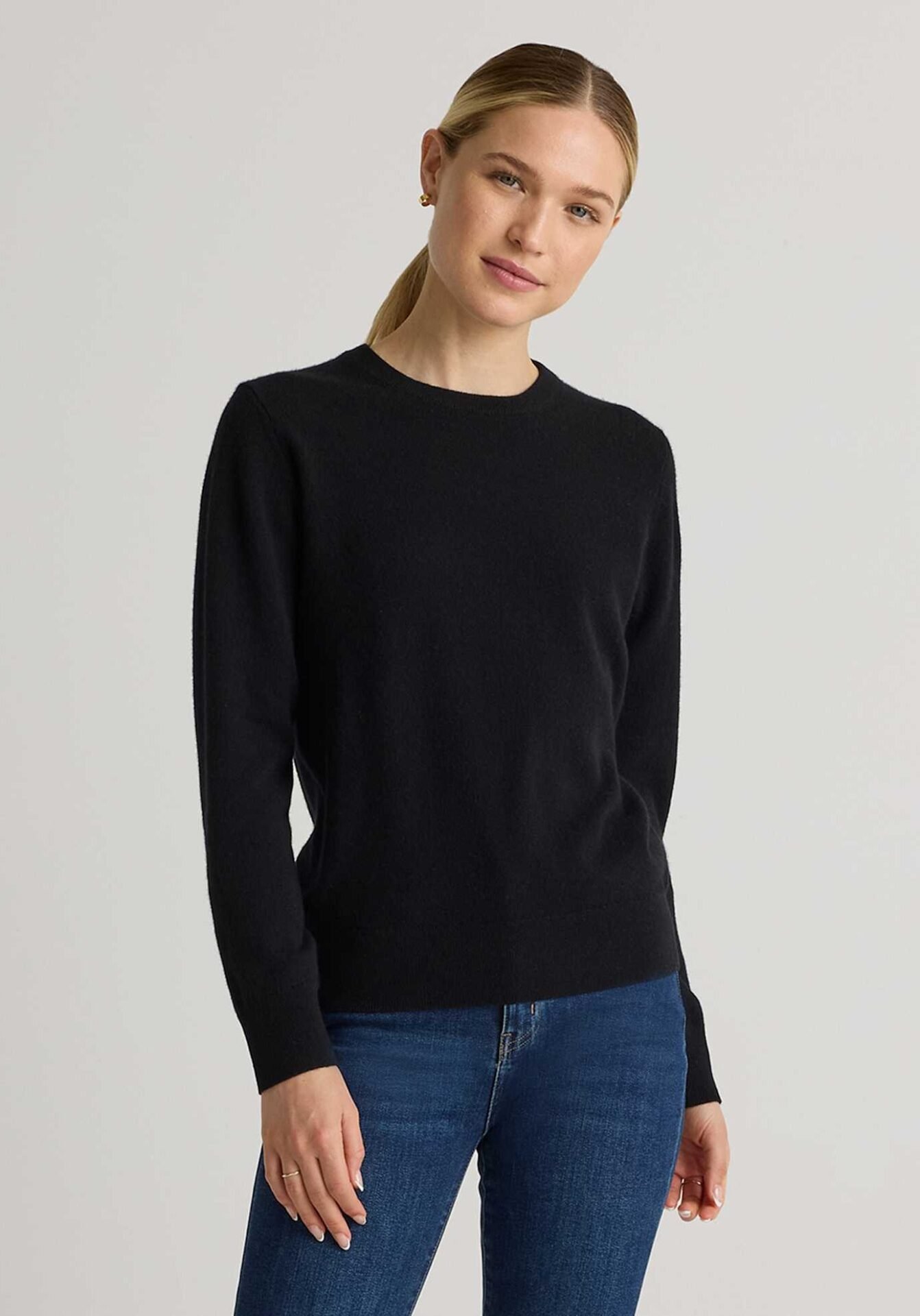 Mongolian Cashmere Crewneck Sweater (Black)