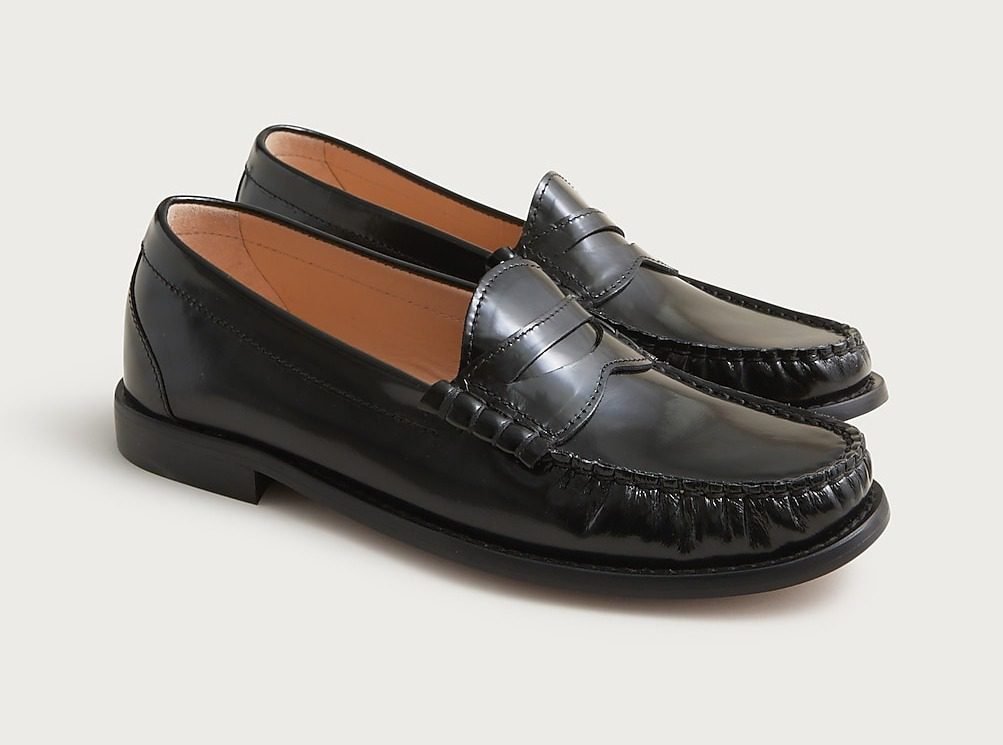 New Winona Penny Loafers in Italian Spazzolato Leather (Black)