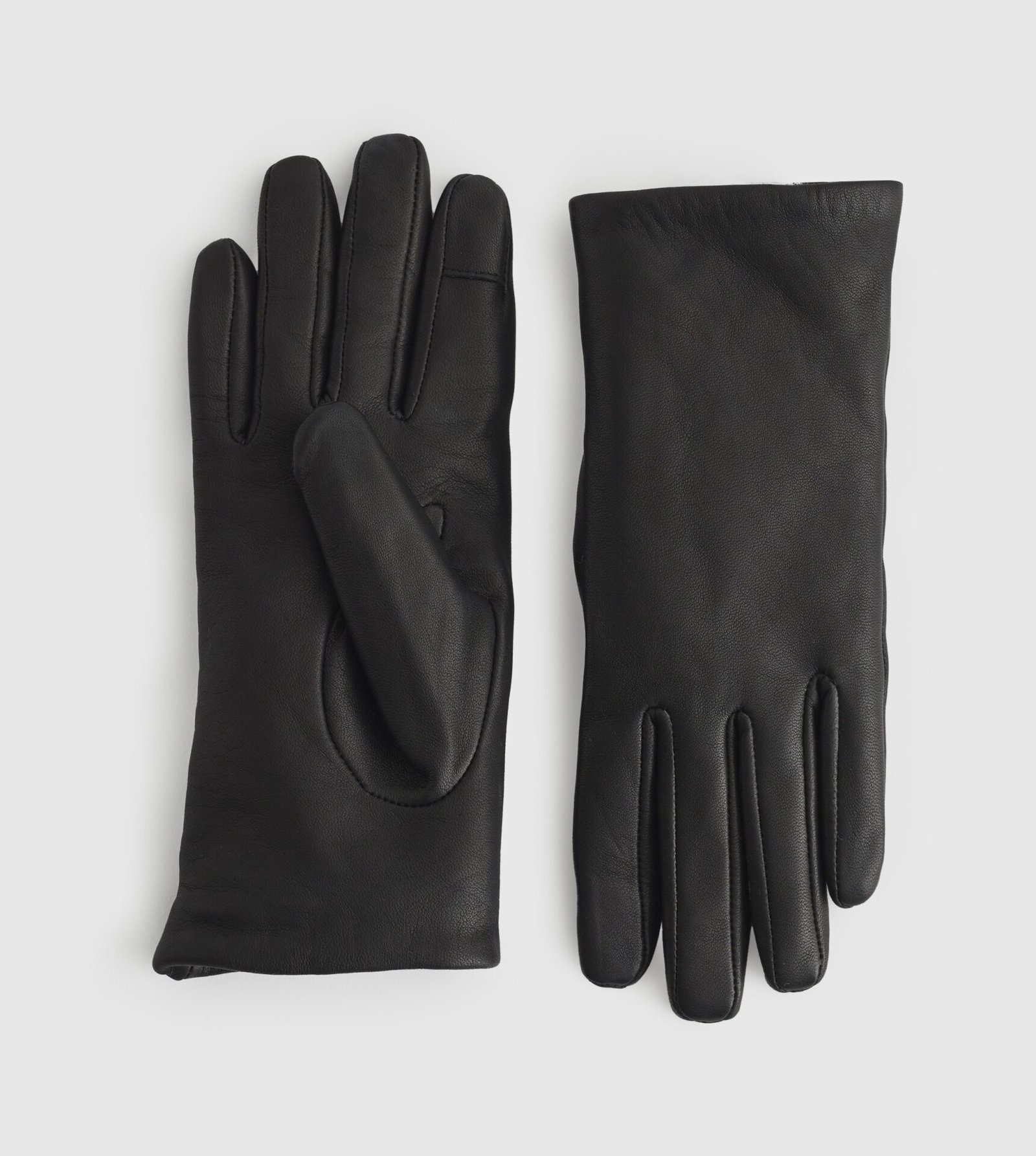 Cashmere Lined Leather Gloves (Black)