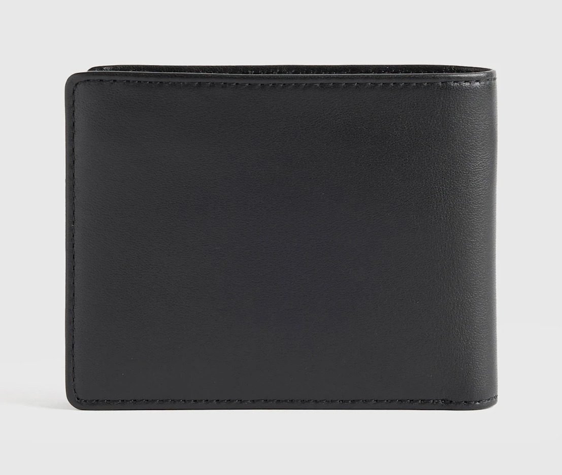 Italian Leather Bifold Wallet (Black)