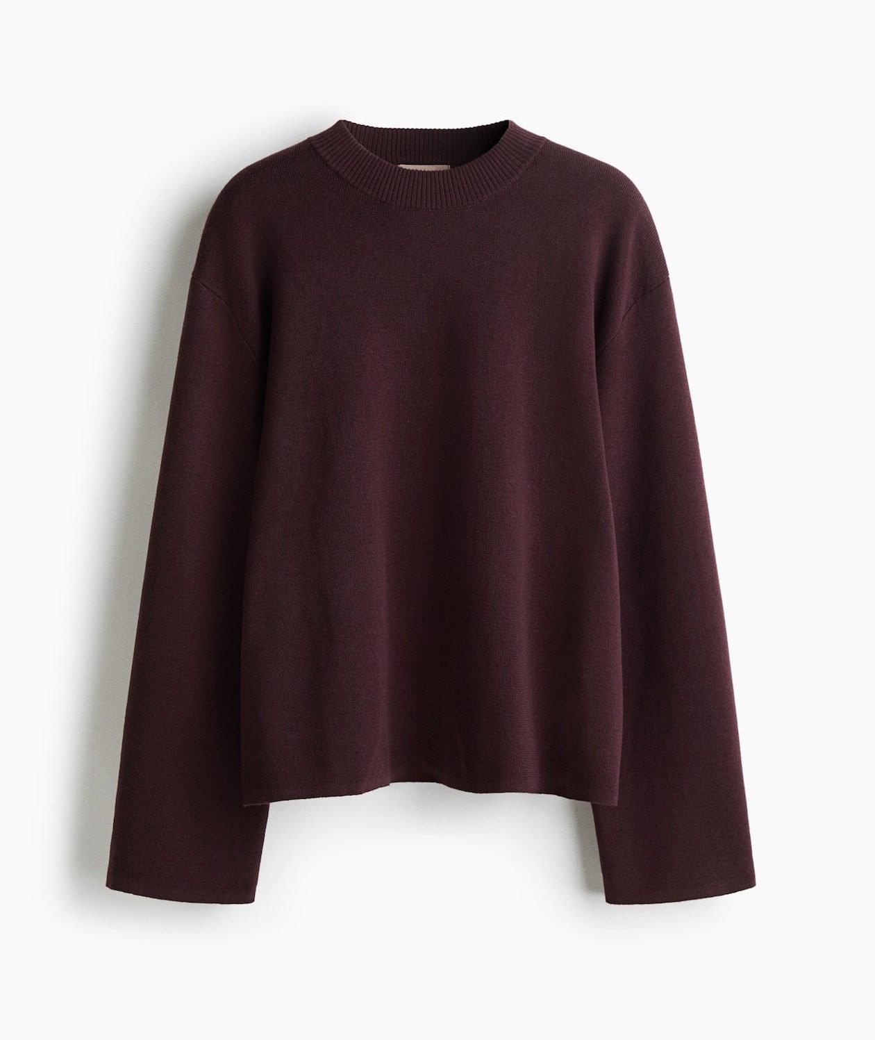 Oversized Sweater with Dropped Shoulder (Burgundy)