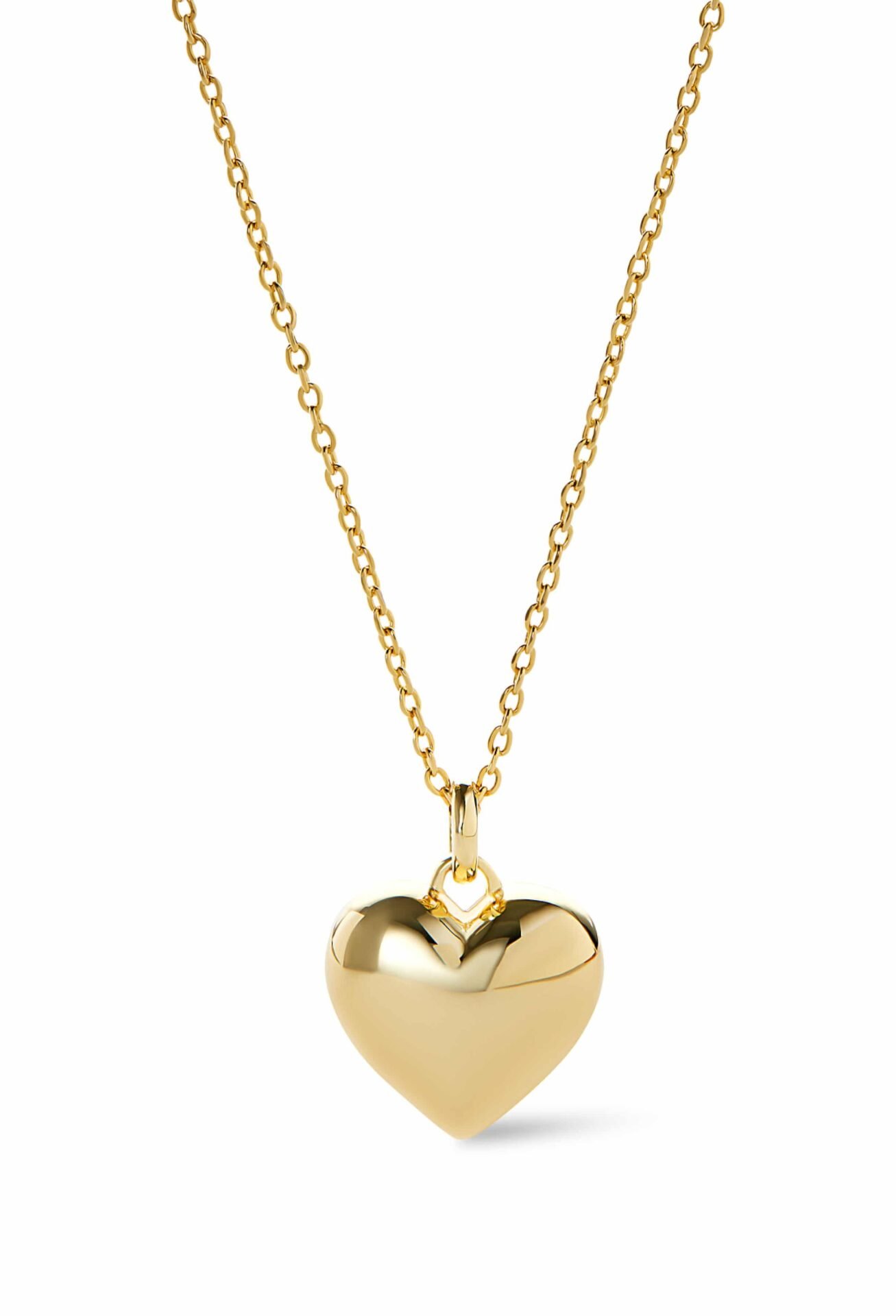 Lev Heart Necklace (Puffed Heart, Gold, Medium)