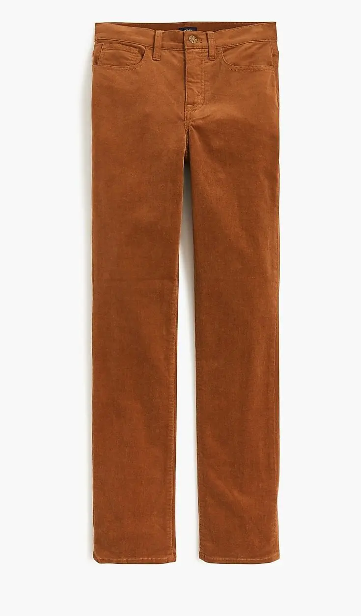Corduroy Full-Length Essential Straight Pants