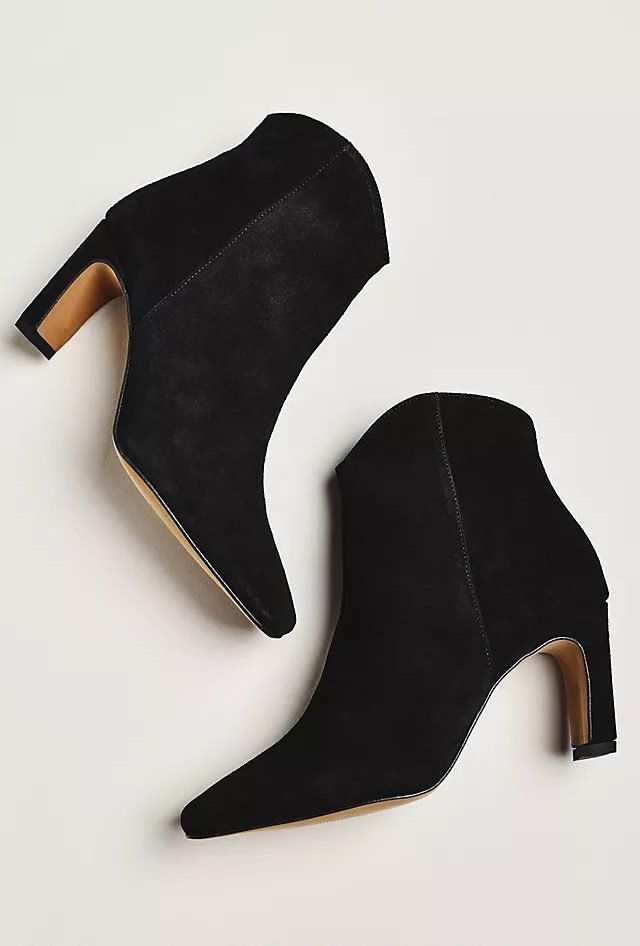 Western Ankle Boots (Black Suede)