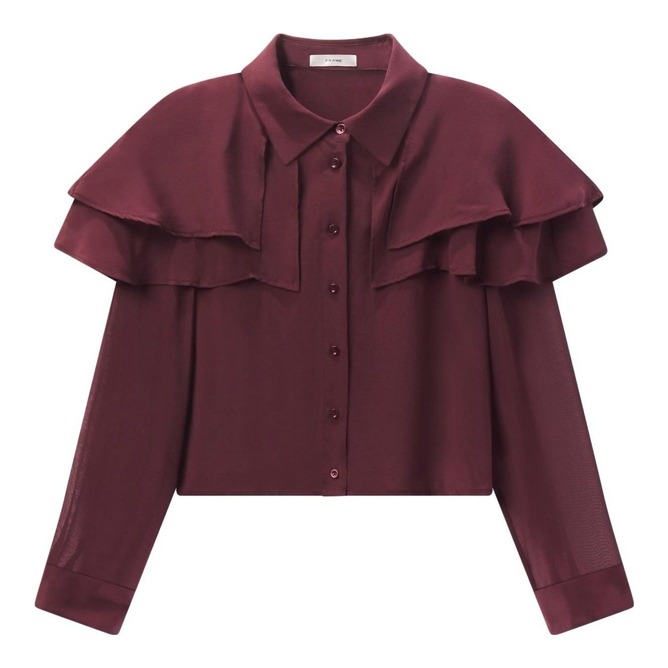 The Silk Cape Blouse (Cabernet)