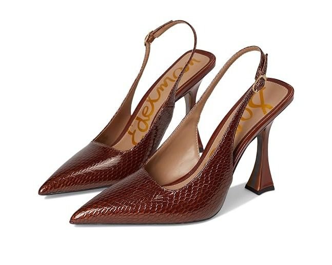 Odette Slingback Shoes - Rich Chocolate Patent