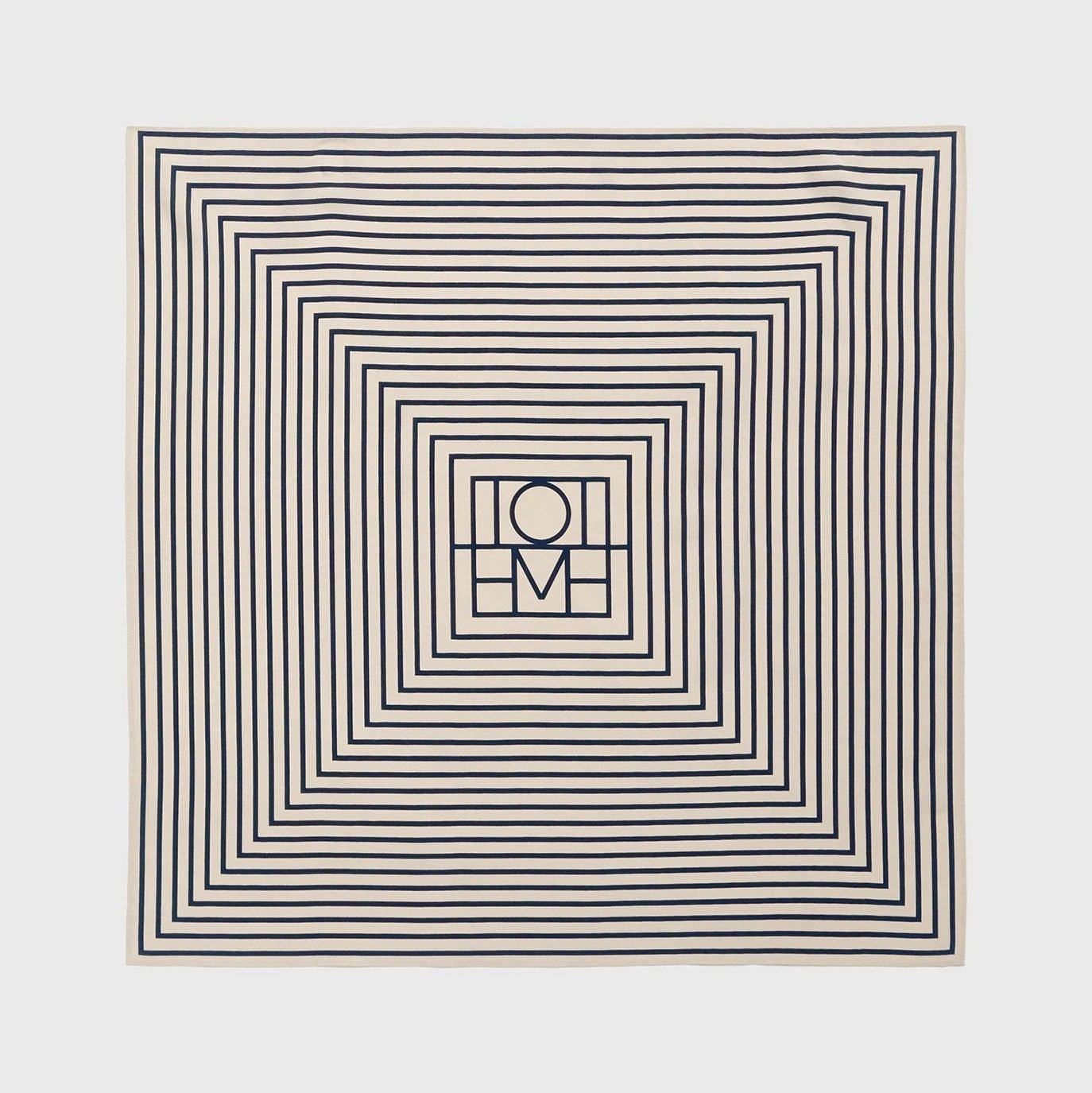 Signature Monogram Silk Scarf (Creme)