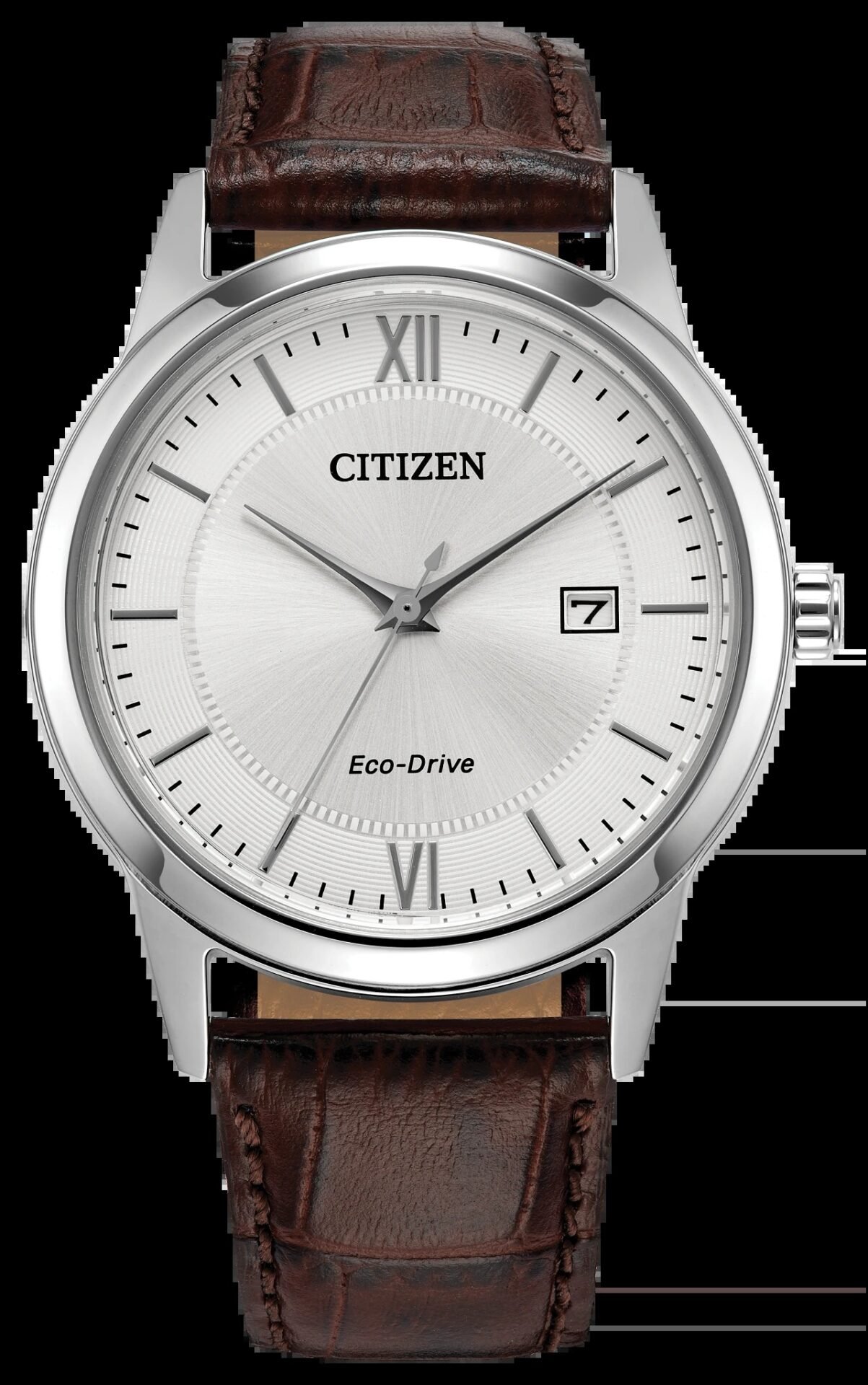 Classic Silver-Tone Dial Leather Strap Watch (AW1780-25A)