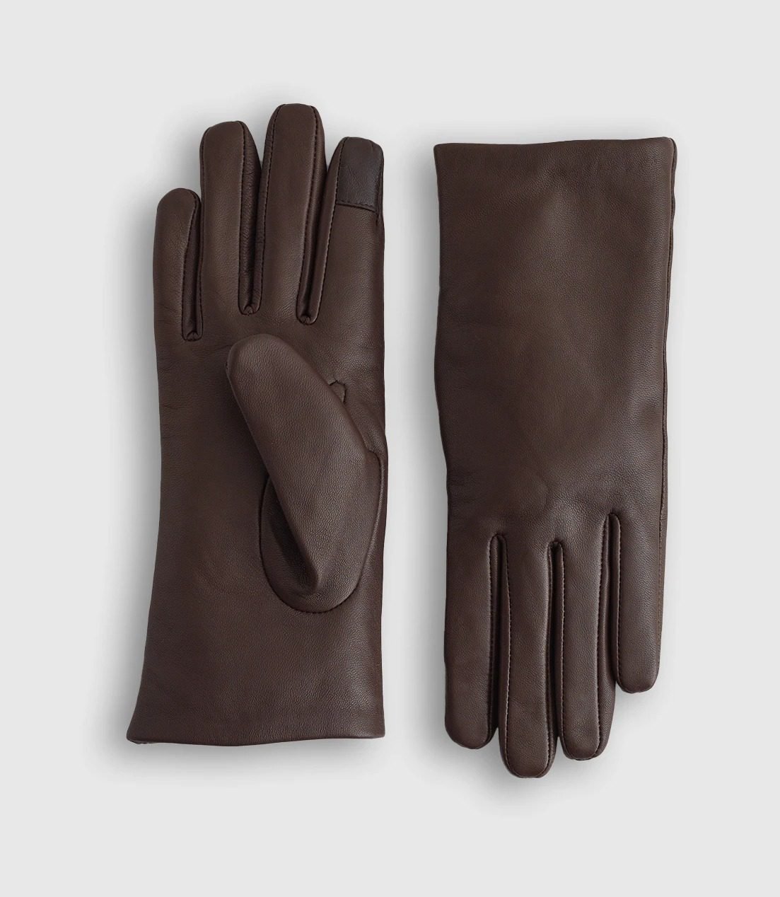Cashmere Lined Leather Gloves (Chocolate)