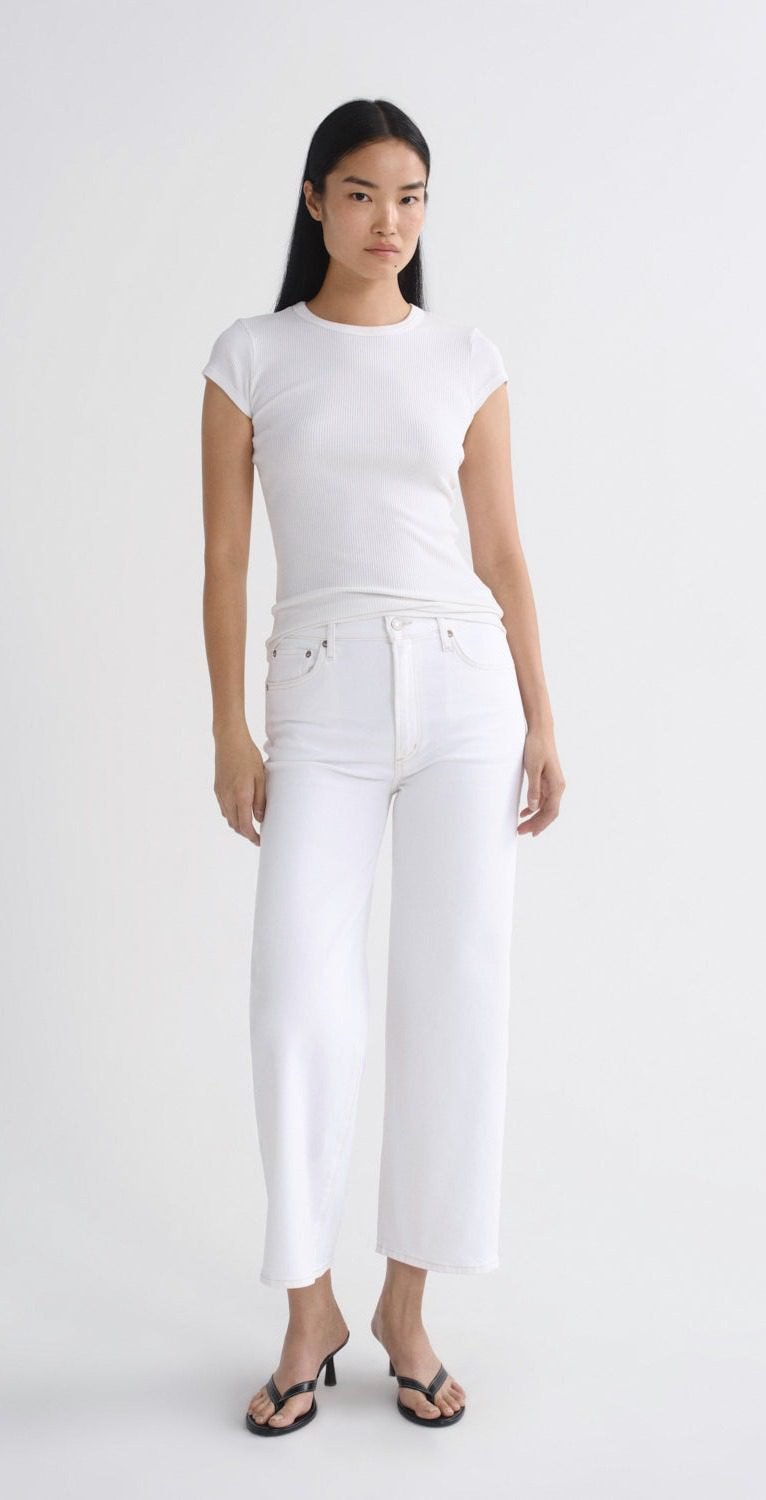 Harper Crop Jean (Comfort Stretch) in White Wash