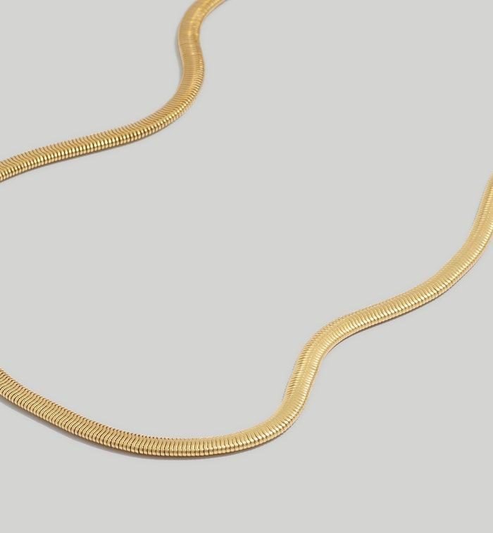 Herringbone Chain Necklace (Vintage Gold)