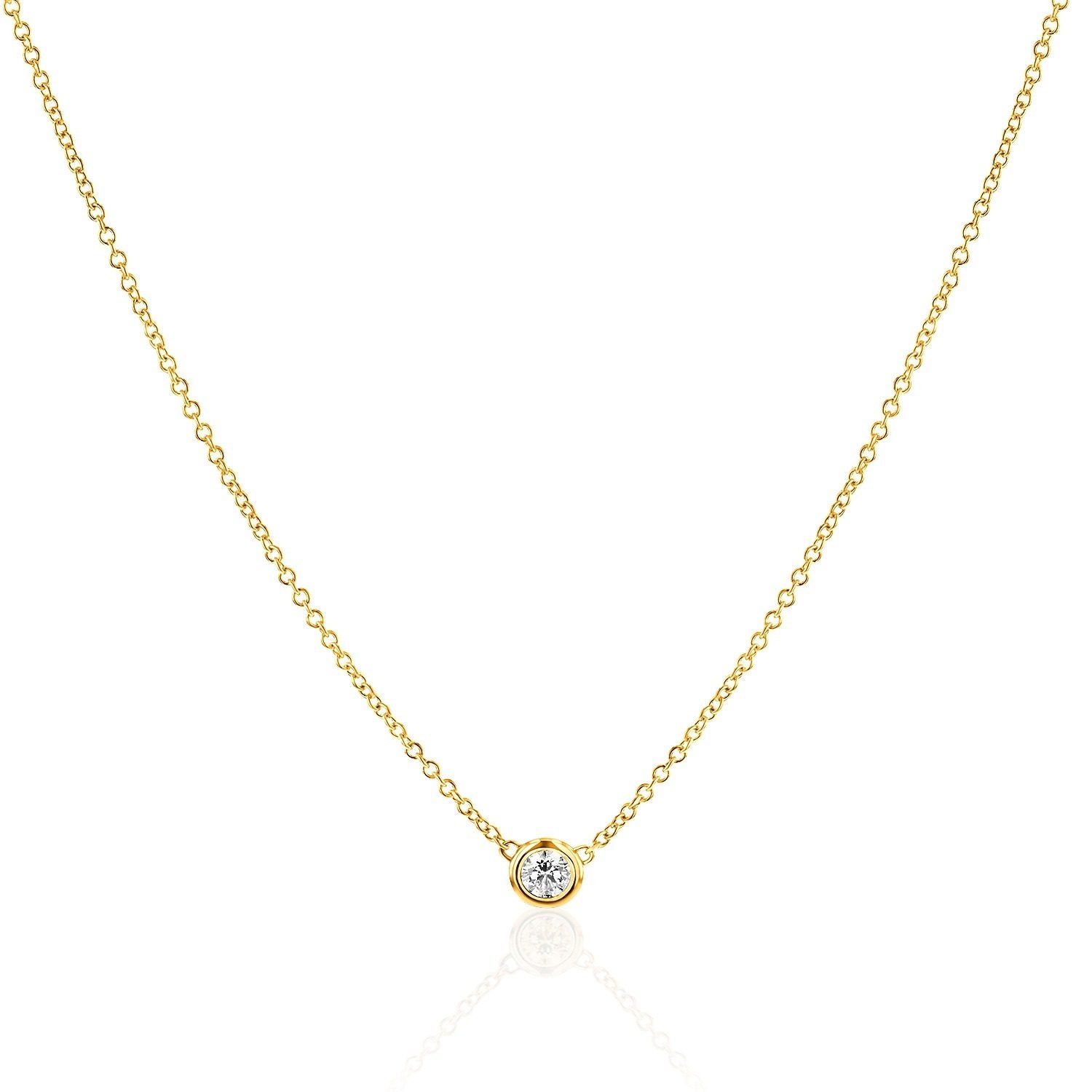 Diamond Solitaire Bezel Necklace