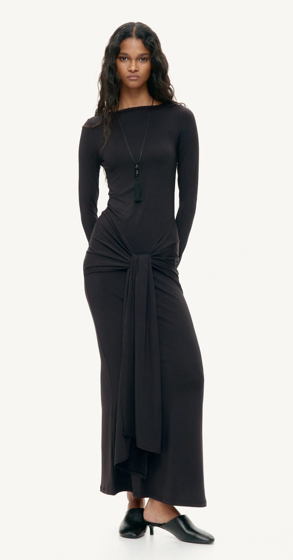 Tie-Detail Jersey Dress
