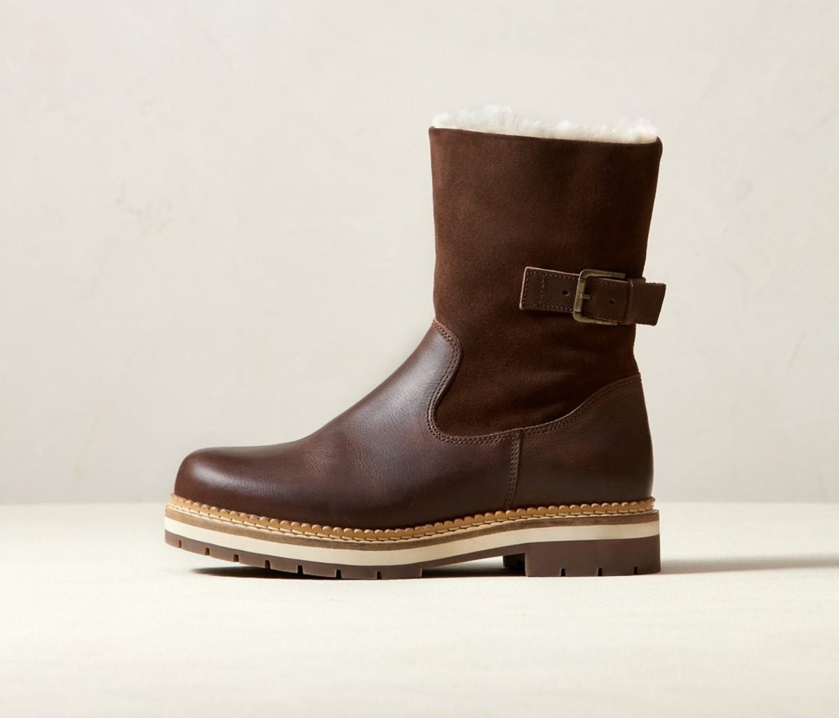 Ann Shearling-Lined Leather Boots