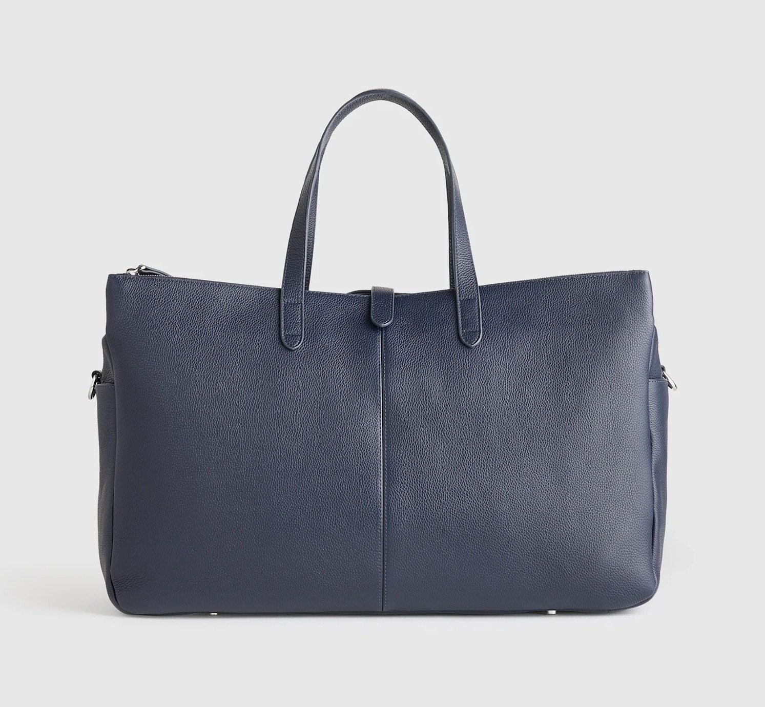 Italian Leather Triple Compartment Weekender (Deep Navy)